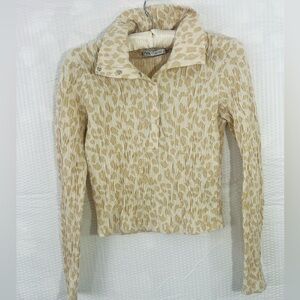 Zara long sleeve scrunch top size small Cheetah Print